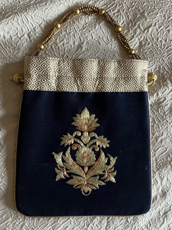 Handbags - Big Floral Embroidered Potli Bag